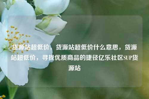 货源站超低价	，货源站超低价什么意思，货源站超低价，寻找优质商品的捷径亿乐社区SUP货源站  第1张
