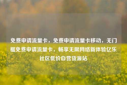 免费申请流量卡，免费申请流量卡移动，无门槛免费申请流量卡	，畅享无限网络新体验亿乐社区低价自营货源站  第1张