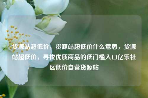 货源站超低价，货源站超低价什么意思	，货源站超低价，寻找优质商品的低门槛入口亿乐社区低价自营货源站  第1张